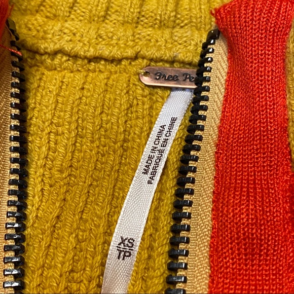 NWT Free People Striped retro-style zip-up Sweater - Picture 13 of 13
